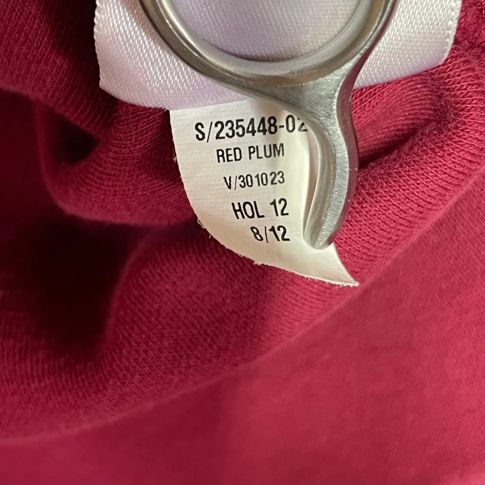 Banana Republic Pullover Sweater Mens M Red Plum 100% Cotton Quarter Zip